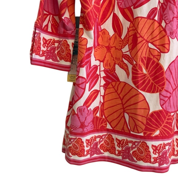 Coolibar Tunic Top Womens Large Pink St Lucia UPF 50+ Sun Protection Floral - Picture 9 of 16